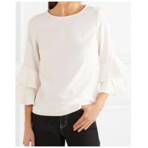 J.CREW Lana Tiered Ruffle Bell Sleeve Ivory Blouse